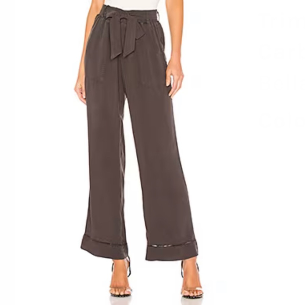 BELLA DAHL Tencel Wide Leg Pant with Crochet Trim